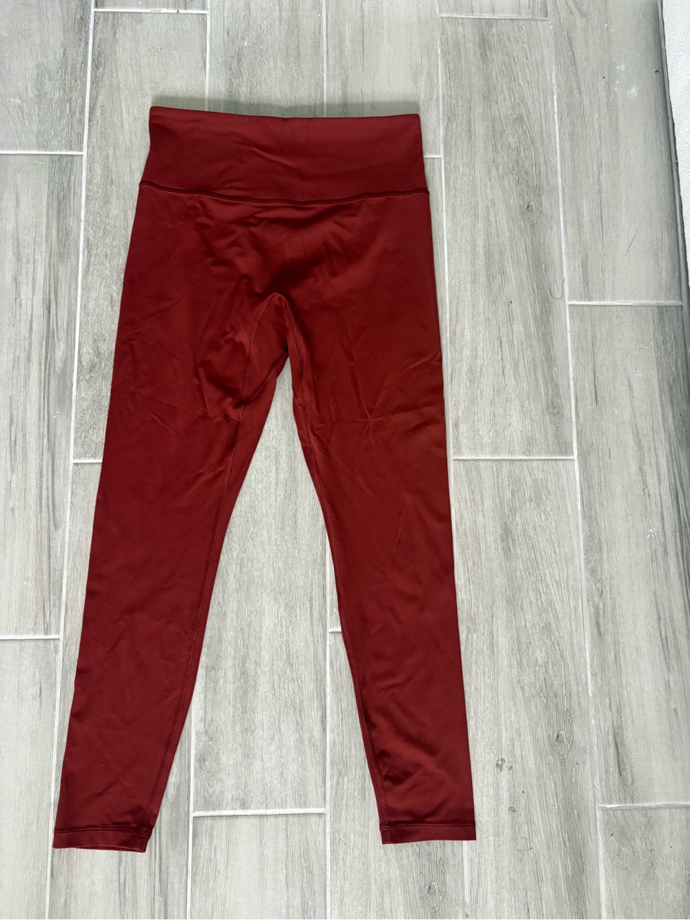 Athleta Elation No Front Seam Tight Red Leggings Medium